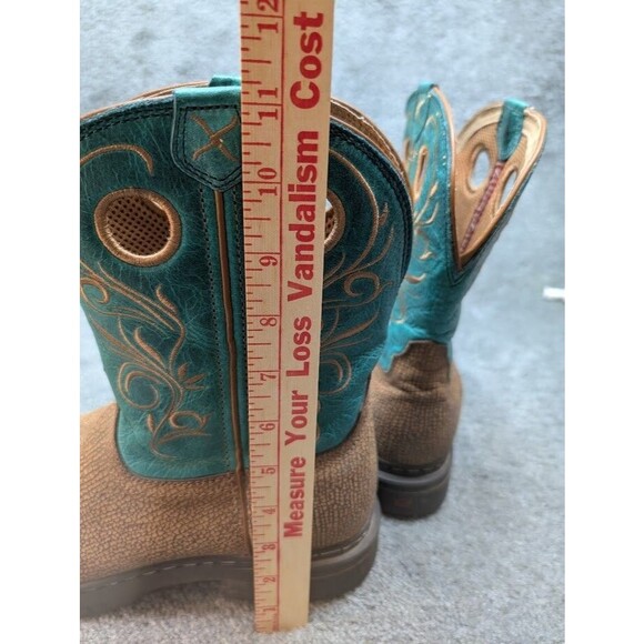 Twisted X Western Boots EZ Rider Womens Size 10M Teal Tan Round Toe WEZ0006 - Picture 12 of 15